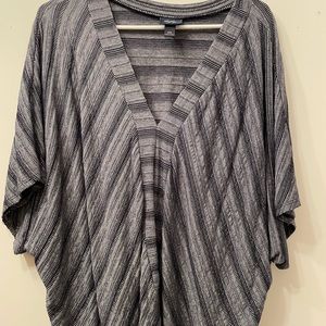 Blue striped with gathered waist